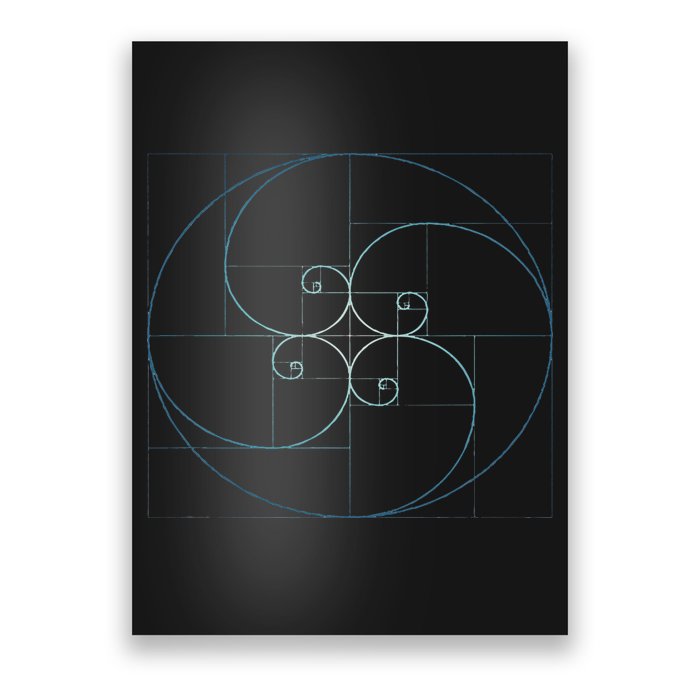 Fibonacci Spiral Golden Ratio Geometry Architecture Poster