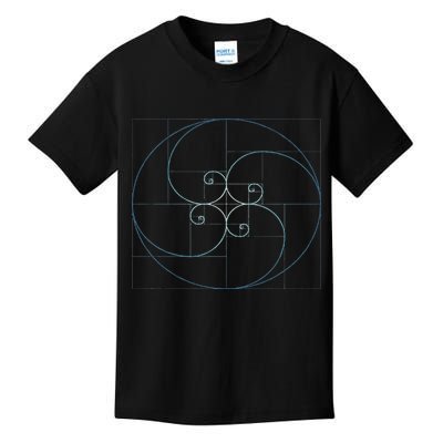 Fibonacci Spiral Golden Ratio Geometry Architecture Kids T-Shirt