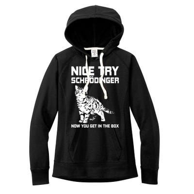 Funny Science Gift Schrödingers Cat Quote Physics Great Gift Women's Fleece Hoodie