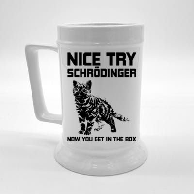 Funny Science Gift Schrödingers Cat Quote Physics Great Gift Beer Stein