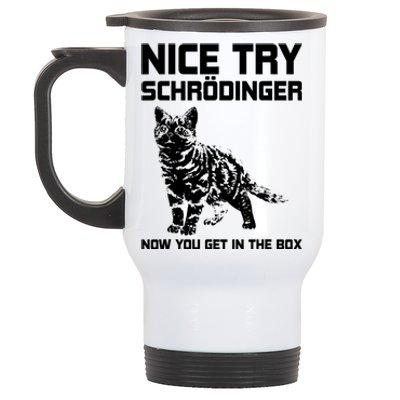 Funny Science Gift Schrödingers Cat Quote Physics Great Gift Stainless Steel Travel Mug