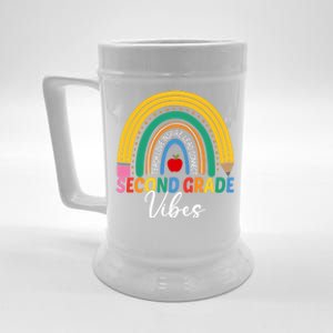 Funny Second Grade Teacher Rainbow Team 2Nd Grade Vibes Gift Beer Stein