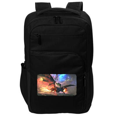 Fantasy Space Galaxy Dragon And Warrior Archer Impact Tech Backpack