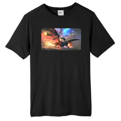 Fantasy Space Galaxy Dragon And Warrior Archer Tall Fusion ChromaSoft Performance T-Shirt