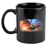 Fantasy Space Galaxy Dragon And Warrior Archer 11oz C Handle Ceramic Mug