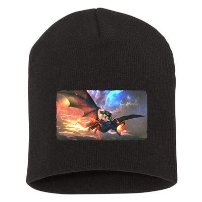 Fantasy Space Galaxy Dragon And Warrior Archer Short Acrylic Beanie