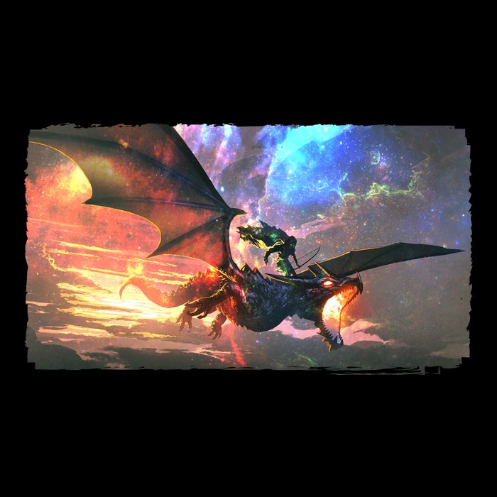 Fantasy Space Galaxy Dragon And Warrior Archer Zip Tote Bag