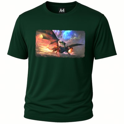 Fantasy Space Galaxy Dragon And Warrior Archer Performance Shirt