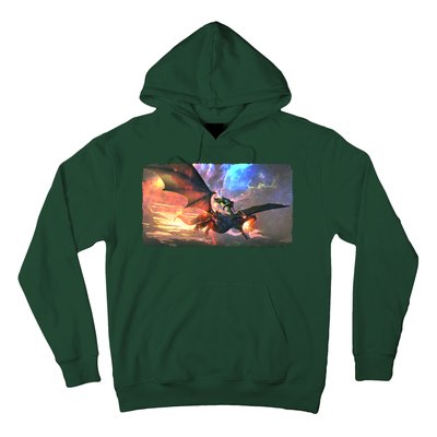 Fantasy Space Galaxy Dragon And Warrior Archer Hoodie