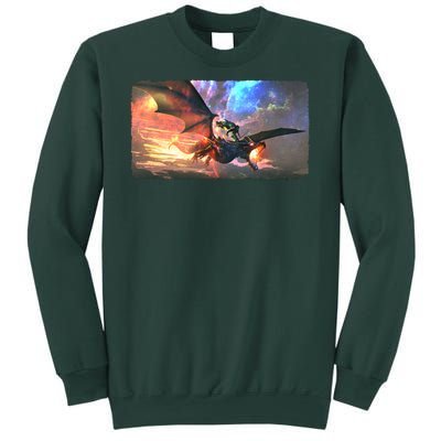 Fantasy Space Galaxy Dragon And Warrior Archer Sweatshirt