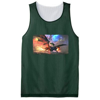 Fantasy Space Galaxy Dragon And Warrior Archer Mesh Reversible Basketball Jersey Tank