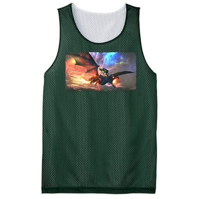 Fantasy Space Galaxy Dragon And Warrior Archer Mesh Reversible Basketball Jersey Tank