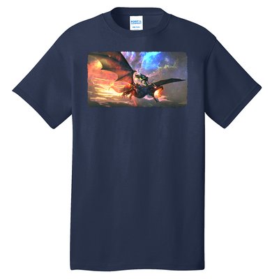 Fantasy Space Galaxy Dragon And Warrior Archer Tall T-Shirt