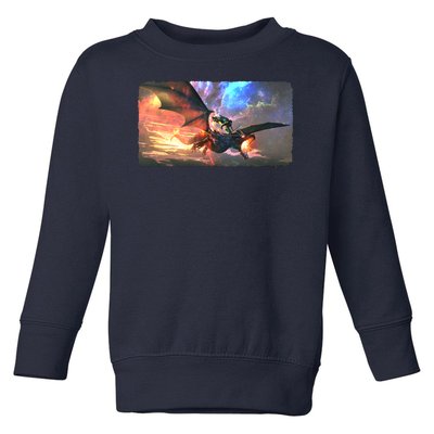 Fantasy Space Galaxy Dragon And Warrior Archer Toddler Sweatshirt