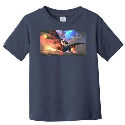 Fantasy Space Galaxy Dragon And Warrior Archer Toddler T-Shirt