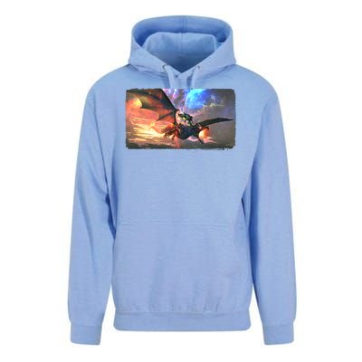 Fantasy Space Galaxy Dragon And Warrior Archer Unisex Surf Hoodie