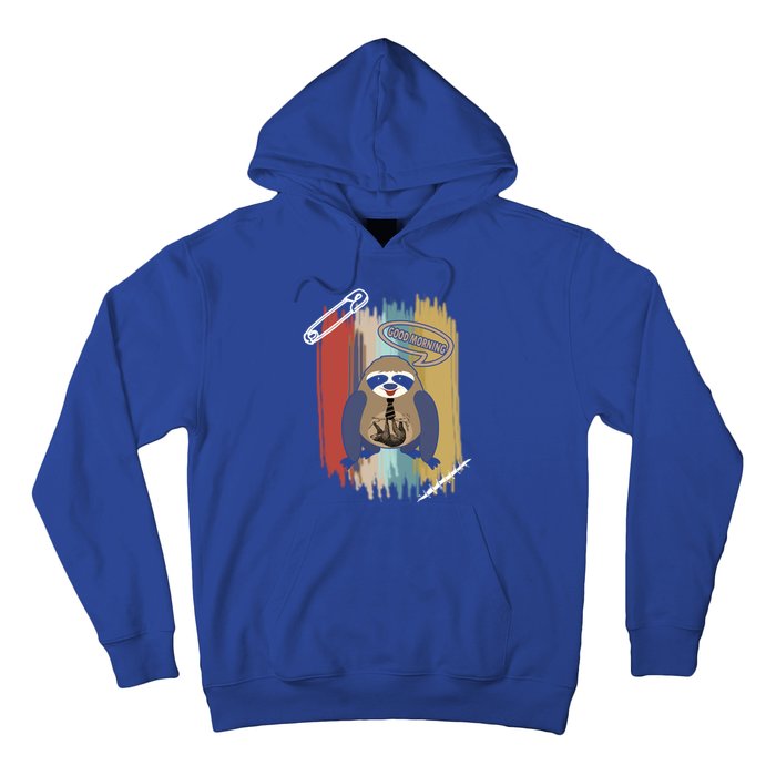 Funny Sloth Good Morning Vintage Retro Gift Hoodie