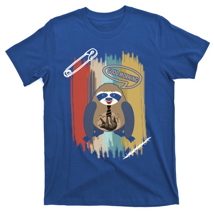 Funny Sloth Good Morning Vintage Retro Gift T-Shirt