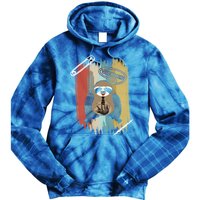 Funny Sloth Good Morning Vintage Retro Gift Tie Dye Hoodie