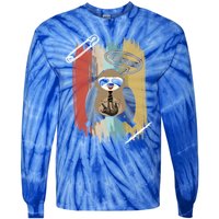 Funny Sloth Good Morning Vintage Retro Gift Tie-Dye Long Sleeve Shirt