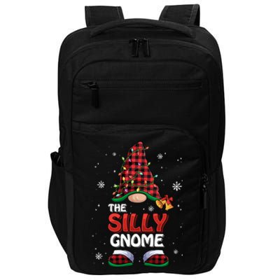 Funny Silly Gnome Buffalo Plaid Matching Family Christmas Great Gift Impact Tech Backpack