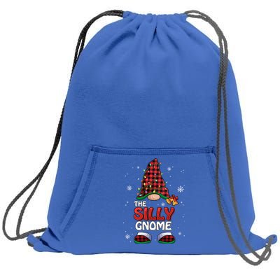 Funny Silly Gnome Buffalo Plaid Matching Family Christmas Great Gift Sweatshirt Cinch Pack Bag