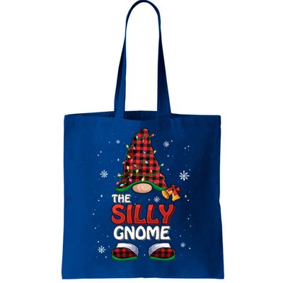 Funny Silly Gnome Buffalo Plaid Matching Family Christmas Great Gift Tote Bag