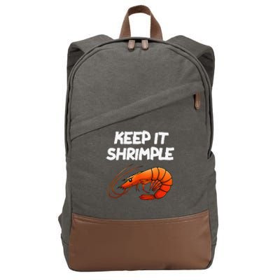 Funny Shrimp Gift Cool Fishing Prawn Lover Cotton Canvas Backpack