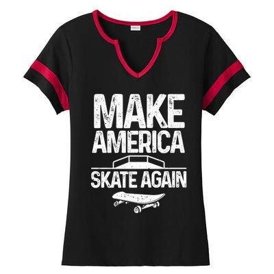 Funny Skateboarding Gift Cool Skateboarder Skate Gift Ladies Halftime Notch Neck Tee