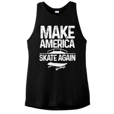 Funny Skateboarding Gift Cool Skateboarder Skate Gift Ladies PosiCharge Tri-Blend Wicking Tank