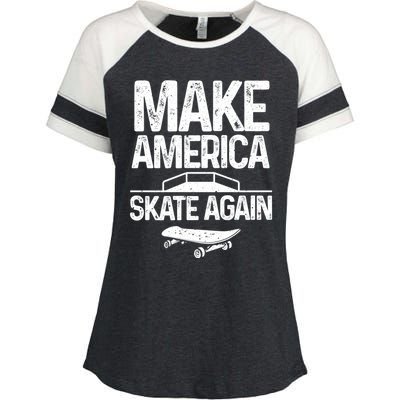 Funny Skateboarding Gift Cool Skateboarder Skate Gift Enza Ladies Jersey Colorblock Tee