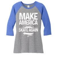 Funny Skateboarding Gift Cool Skateboarder Skate Gift Women's Tri-Blend 3/4-Sleeve Raglan Shirt