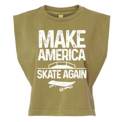 Funny Skateboarding Gift Cool Skateboarder Skate Gift Garment-Dyed Women's Muscle Tee