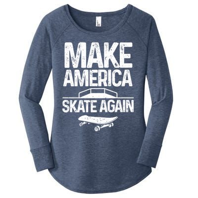 Funny Skateboarding Gift Cool Skateboarder Skate Gift Women's Perfect Tri Tunic Long Sleeve Shirt