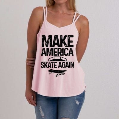 Funny Skateboarding Gift Cool Skateboarder Skate Gift Women's Strappy Tank