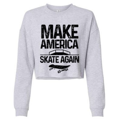 Funny Skateboarding Gift Cool Skateboarder Skate Gift Cropped Pullover Crew