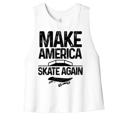 Funny Skateboarding Gift Cool Skateboarder Skate Gift Women's Racerback Cropped Tank