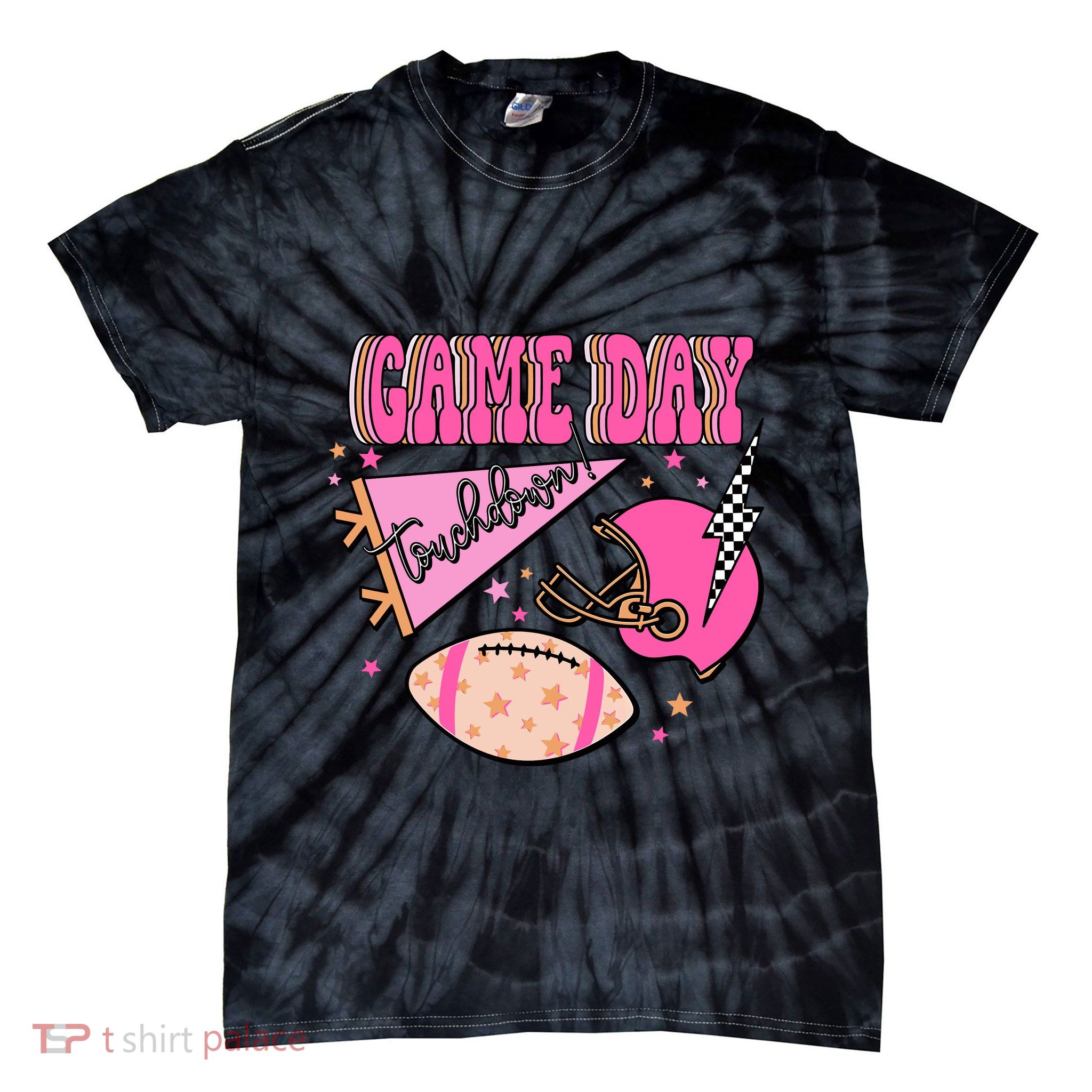 Football Season Game Day Touchdown Tie-Dye T-Shirt