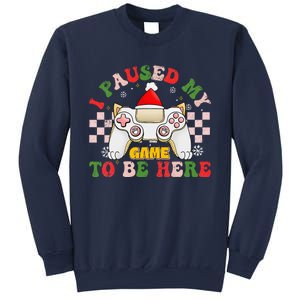 Funny Sarcastic Gamer I Paused My Game To Be Here Christmas Sweatshirt