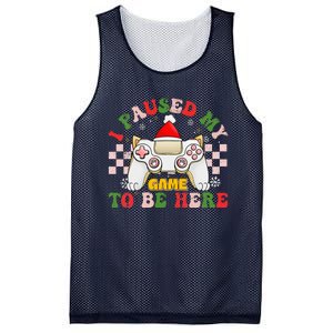 Funny Sarcastic Gamer I Paused My Game To Be Here Christmas Mesh Reversible Basketball Jersey Tank