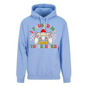 Funny Sarcastic Gamer I Paused My Game To Be Here Christmas Unisex Surf Hoodie