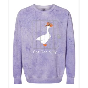 Funny Silly Goose Lover Mugshot Meme Got Too Silly Colorblast Crewneck Sweatshirt