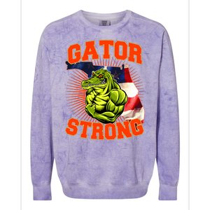 Florida State Gator Strong USA Flag Colorblast Crewneck Sweatshirt