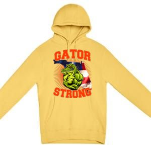 Florida State Gator Strong USA Flag Premium Pullover Hoodie