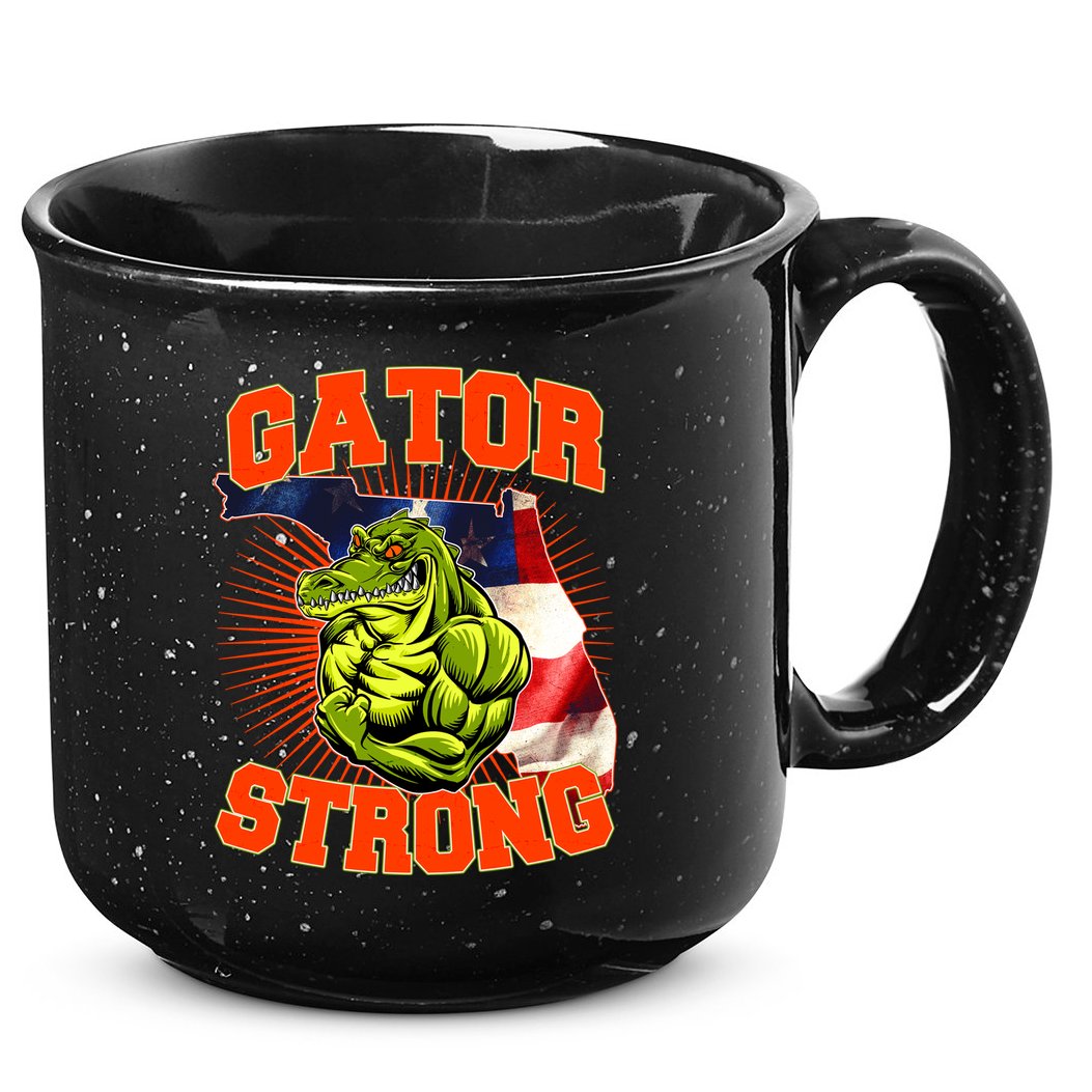 Florida State Gator Strong USA Flag 15oz Campfire Ceramic Mug