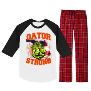 Florida State Gator Strong USA Flag Raglan Sleeve Pajama Set