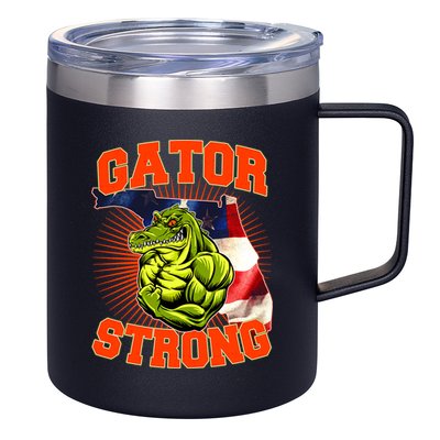 Florida State Gator Strong USA Flag 12oz Stainless Steel Coffee Mug