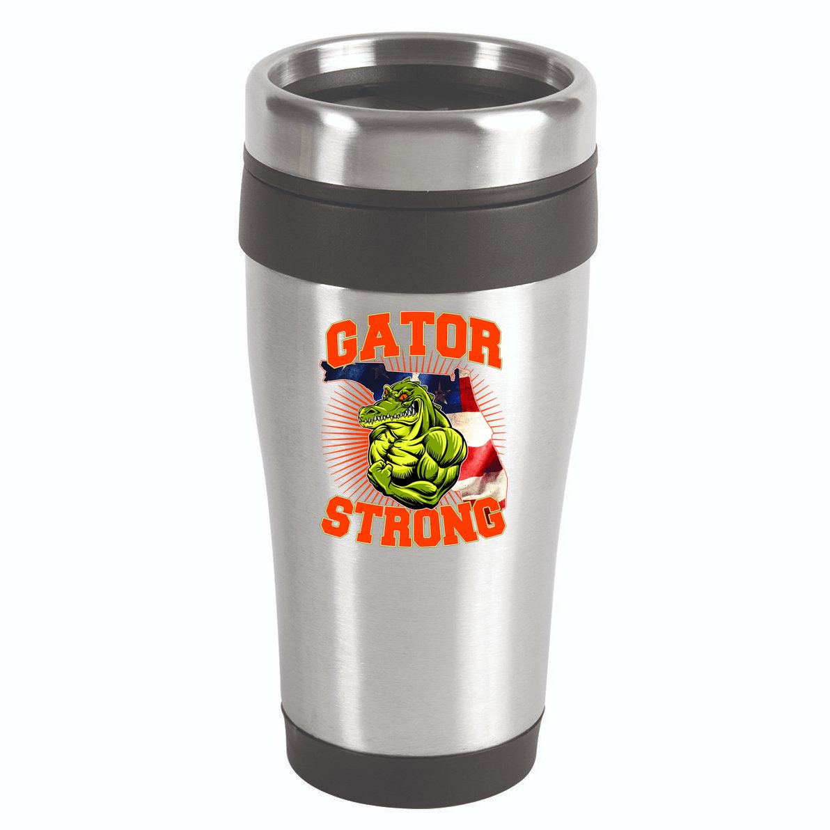 Florida State Gator Strong USA Flag 16oz Travel Tumbler