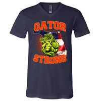 Florida State Gator Strong USA Flag V-Neck T-Shirt