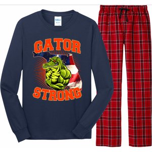 Florida State Gator Strong USA Flag Long Sleeve Pajama Set